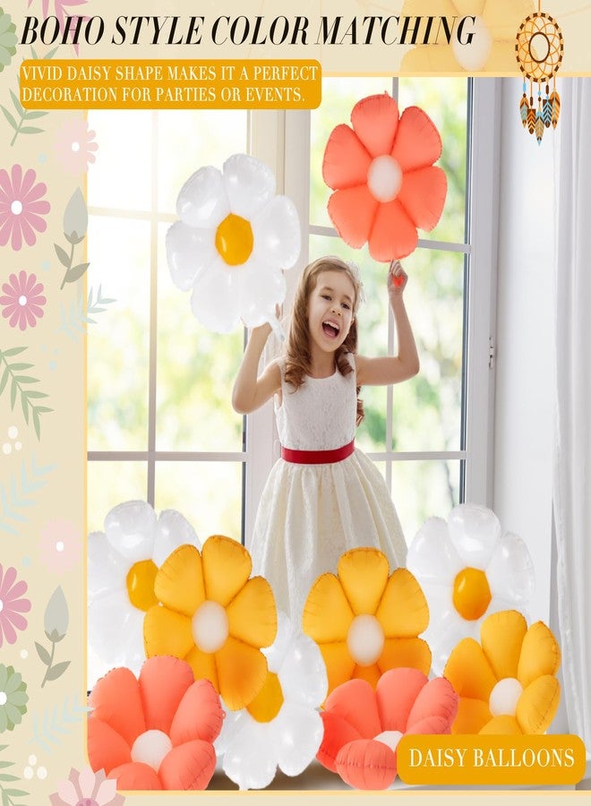 Rotatingpals 10 Pcs Daisy Balloon 28 Inch Flower Balloons Boho Groovy Party Decor for Boho Daisy Themed Birthday Party Baby Shower Wedding Decorations Supplies, 3 Colors - Image 3